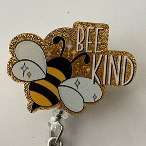 Bee Kind Glittery Badge Reel